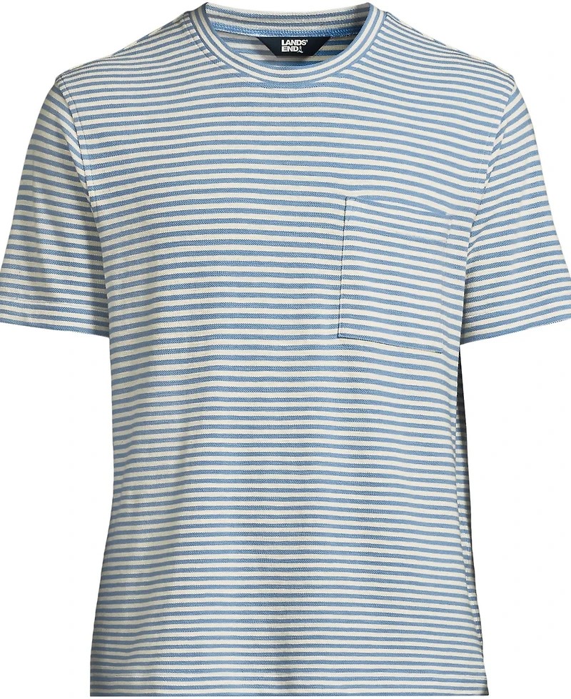 Lands' End Big & Tall Short Sleeve Cotton Linen Tee
