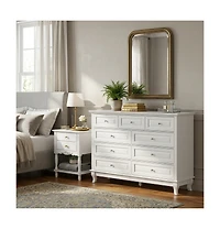 Homsee Modern 9 Drawer Dressing Table and 2 Drawer Bedside Table, Chest and Nightstand, Created for Macy's