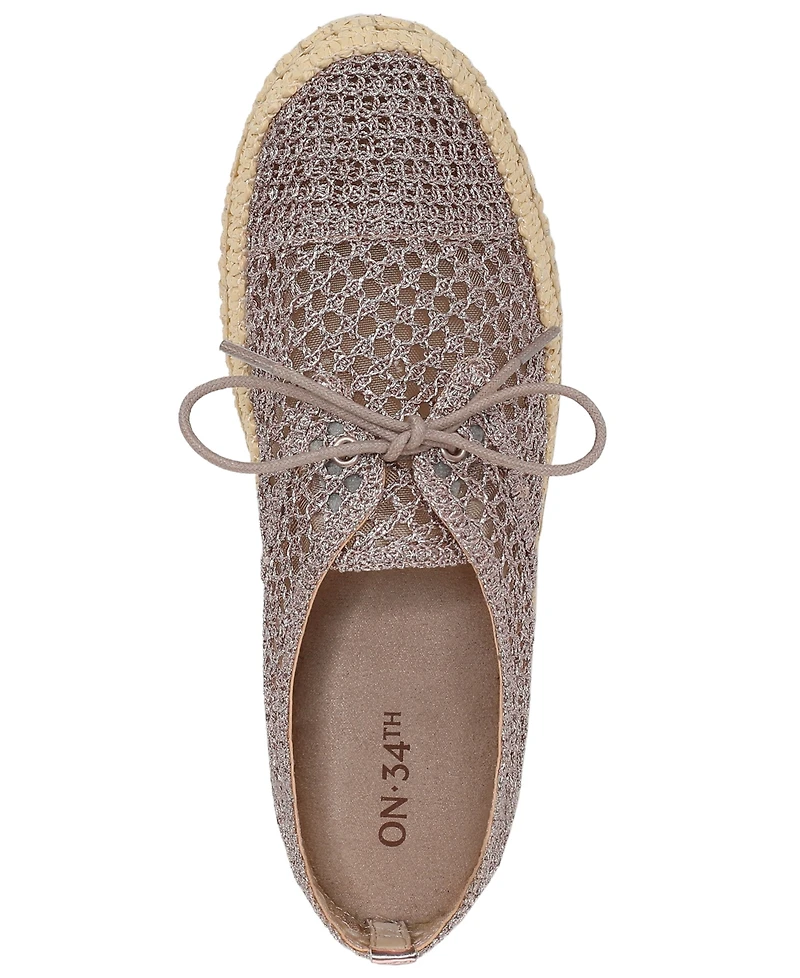 On 34th Women's Lace Up Almond Toe Flats, Macy's Exclusive