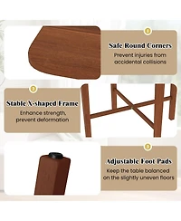 Sugift Foldable Dining Table for Two to Four with Solid Wood Legs