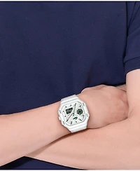 Lacoste Men's LC33 Square White Silicone Strap Watch, 44x50mm