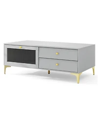 Sugift Tv Stand with Storage Compartments and Drawers for 55 in TVs
