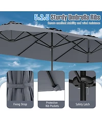 Sugift 15.5 ft Extra Large Patio Umbrella with Solar Led Lights