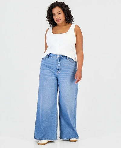 On 34th Trendy Plus Wide-Leg Jeans, Macy's Exclusive