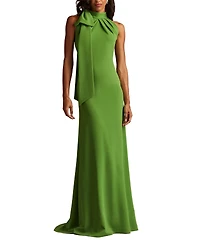 Tadashi Shoji Women's Sims Shoulder Bow Halter Gown