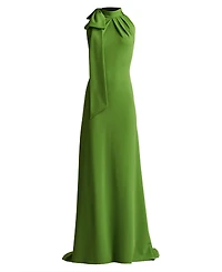 Tadashi Shoji Women's Sims Shoulder Bow Halter Gown