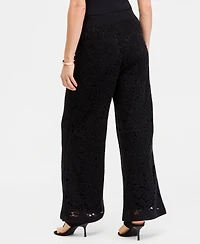 I.n.c. International Concepts Women's Cotton Crochet Wide-Leg Pants, Macy's Exclusive