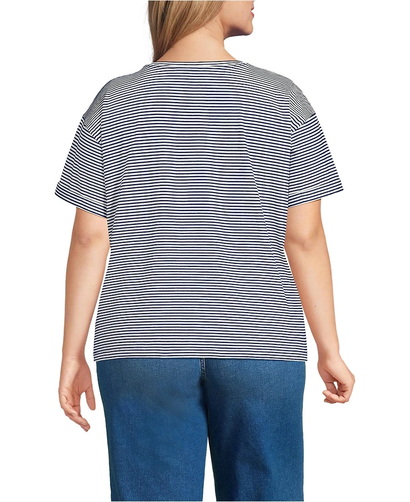 Lands' End Plus Oversized Supima Short Sleeve Crew Neck T-Shirt
