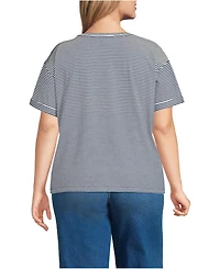 Lands' End Plus Oversized Supima Short Sleeve Crew Neck T-Shirt