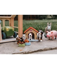 Haba Little Friends Dog Lucky - Pet Toy Figure with Doghouse and Wooden Bones