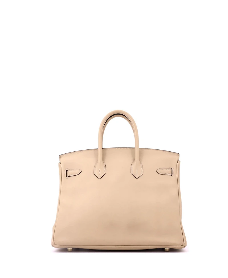 Pre-Owned HERMES Birkin 25 Handbag Light Swift with Gold Hardware