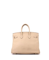 Pre-Owned HERMES Birkin 25 Handbag Light Swift with Gold Hardware