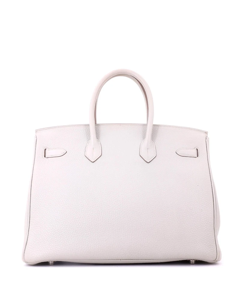 Pre-Owned HERMES Birkin 35 Handbag Grey Togo with Palladium Hardware