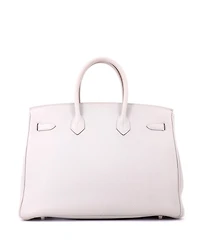 Pre-Owned HERMES Birkin 35 Handbag Grey Togo with Palladium Hardware