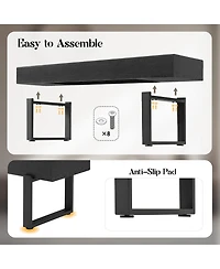 Rainsken Wooden Ottoman Bench, Farmhouse Bench for Living Room, Entryway Benches, Kitchen Table Bench