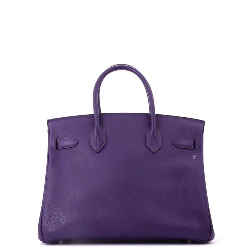 Pre-Owned HERMES Birkin 30 Handbag Purple Epsom with Palladium Hardware