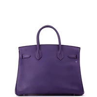 Pre-Owned HERMES Birkin 30 Handbag Purple Epsom with Palladium Hardware