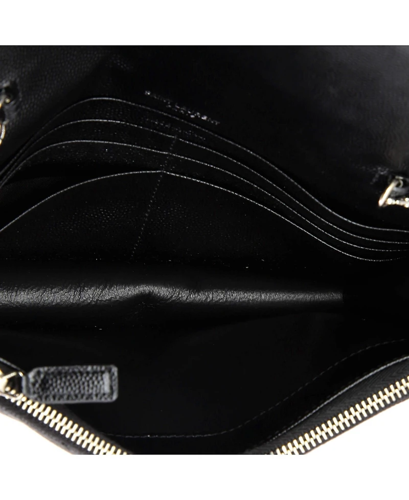 Pre-Owned Saint Laurent Small Classic Monogram Wallet on Chain Matelasse Chevron Leather