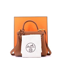 Pre-Owned HERMES Kelly Handbag Brown Togo with Gold Hardware