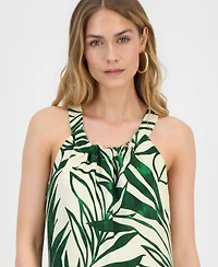 Sanda Darren Petite Sleeveless Border-Print Midi Dress