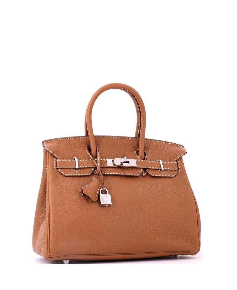 Pre-Owned HERMES Birkin 30 Handbag Brown Togo with Palladium Hardware