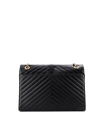 Pre-Owned Saint Laurent Large Classic Monogram Envelope Satchel Matelasse Chevron Leather