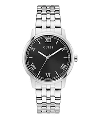 Guess Men's Silver-Tone Analog Watch, 40mm