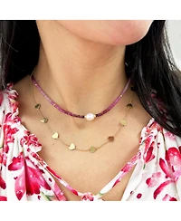 The Lovery Ruby Ombre Bead Pearl Necklace 14K Gold