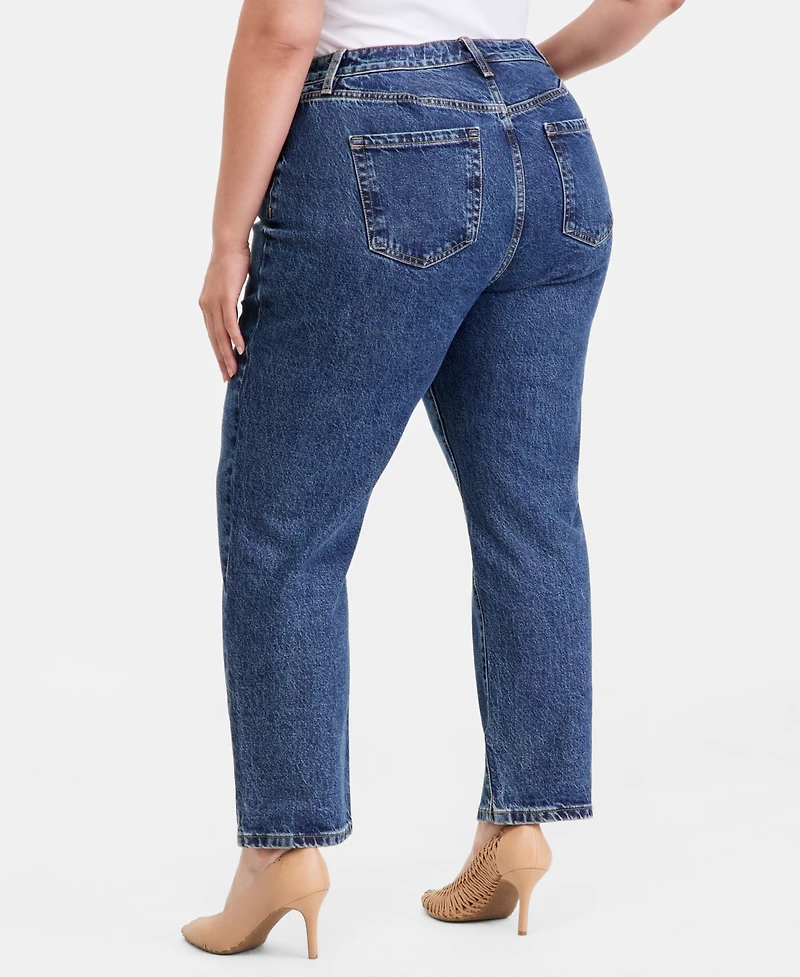 I.n.c. International Concepts Plus High Rise Straight Leg Jeans, Macy's Exclusive