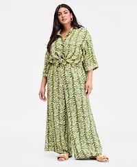I.n.c. International Concepts Plus Printed High Rise Wide Leg Pants