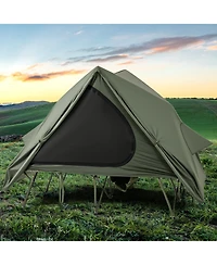 Sugift Foldable Two Person Camping Cot Tent with Wheeled Carry Bag