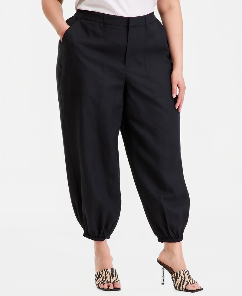 I.n.c. International Concepts Plus High Rise Balloon-Leg Pants, Macy's Exclusive