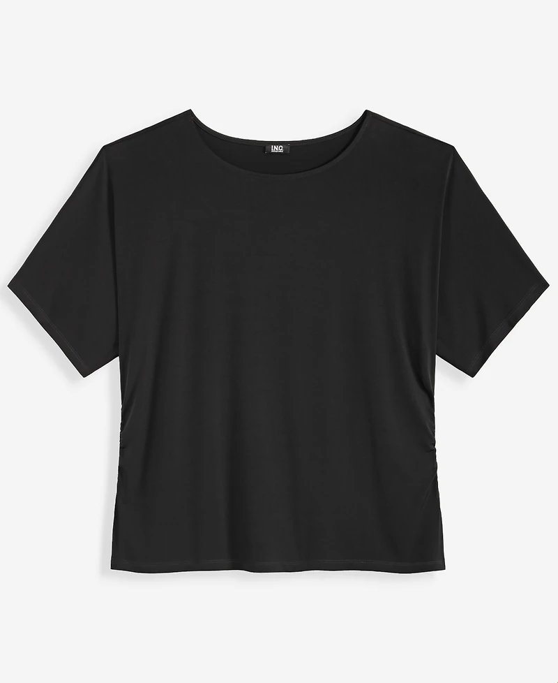 I.n.c. International Concepts Plus Ruched-Side Short-Sleeve Top, Macy's Exclusive