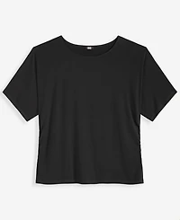 I.n.c. International Concepts Plus Ruched-Side Short-Sleeve Top, Macy's Exclusive