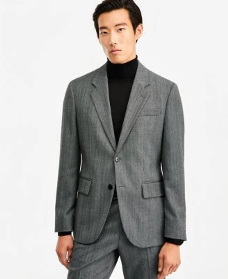 Hugo By Hugo Boss Mens Modern Fit Herringbone Suit Separates