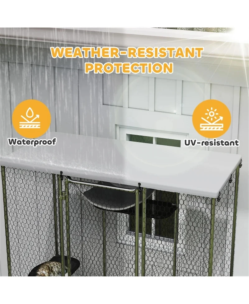 Zeus and Ruta Outdoor Walk In Cat Cage for Patio Large Pet Enclosure Backyard Playpen