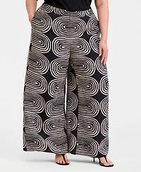 I.n.c. International Concepts Plus Printed High Rise Wide Leg Pants