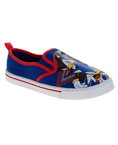 Sonic The Hedgehog Little Boys Ultimate Team Blue Slip On Canvas Shoes (Little 12/ 13-4)