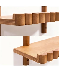 Yigii Modern Scalloped Wall Shelf for Home Decor