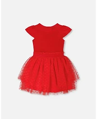 Deux par Deux Little and Big Girl Bi-Material Dress