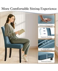 gaomon Dining Chairs Set of Upholstered Parsons Diner Room Chair Sets Fabric Kitchen with Nailhead Trim/Sturdy Wood Legs and Padded Cushion