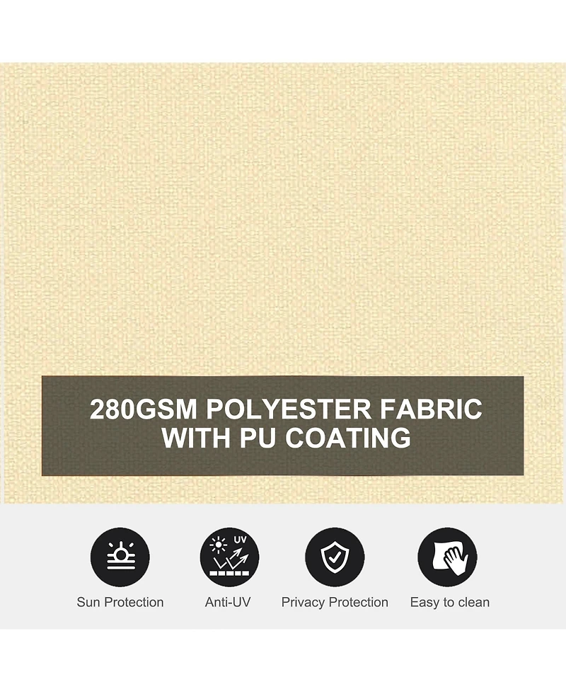 Outsunny Double Retractable Patio Side Awning w/ Uv-Resist Screen,