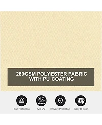 Outsunny Double Retractable Patio Side Awning w/ Uv-Resist Screen,