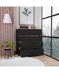 Flynama Four Drawer Dresser Modern Superior Top 35.03 inch Wide 13.77 inch Deep Storage Organizer for Bedroom