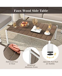 Gouun Outdoor Loveseat Sofa and Coffee Table Set with Thick Seat Cushions