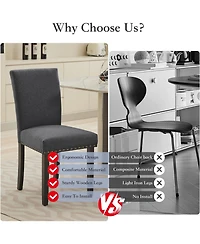 gaomon Dining Chairs Set of 2 Upholstered Parsons Diner Room Chair Sets Fabric Kitchen with Nailhead Trim/Sturdy Wood Legs and Padded Cushion