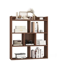 Slickblue 7 Cube Open Back Bookshelf with Anti Tip Safety Wall Anchor