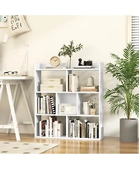 Slickblue 7 Cube Open Back Bookshelf with Anti Tip Safety Wall Anchor