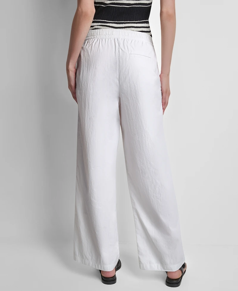 Dkny Women's Relaxed-Fit Logo Trim Pants