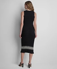 Dkny Women's Striped Sweater Midi Dress